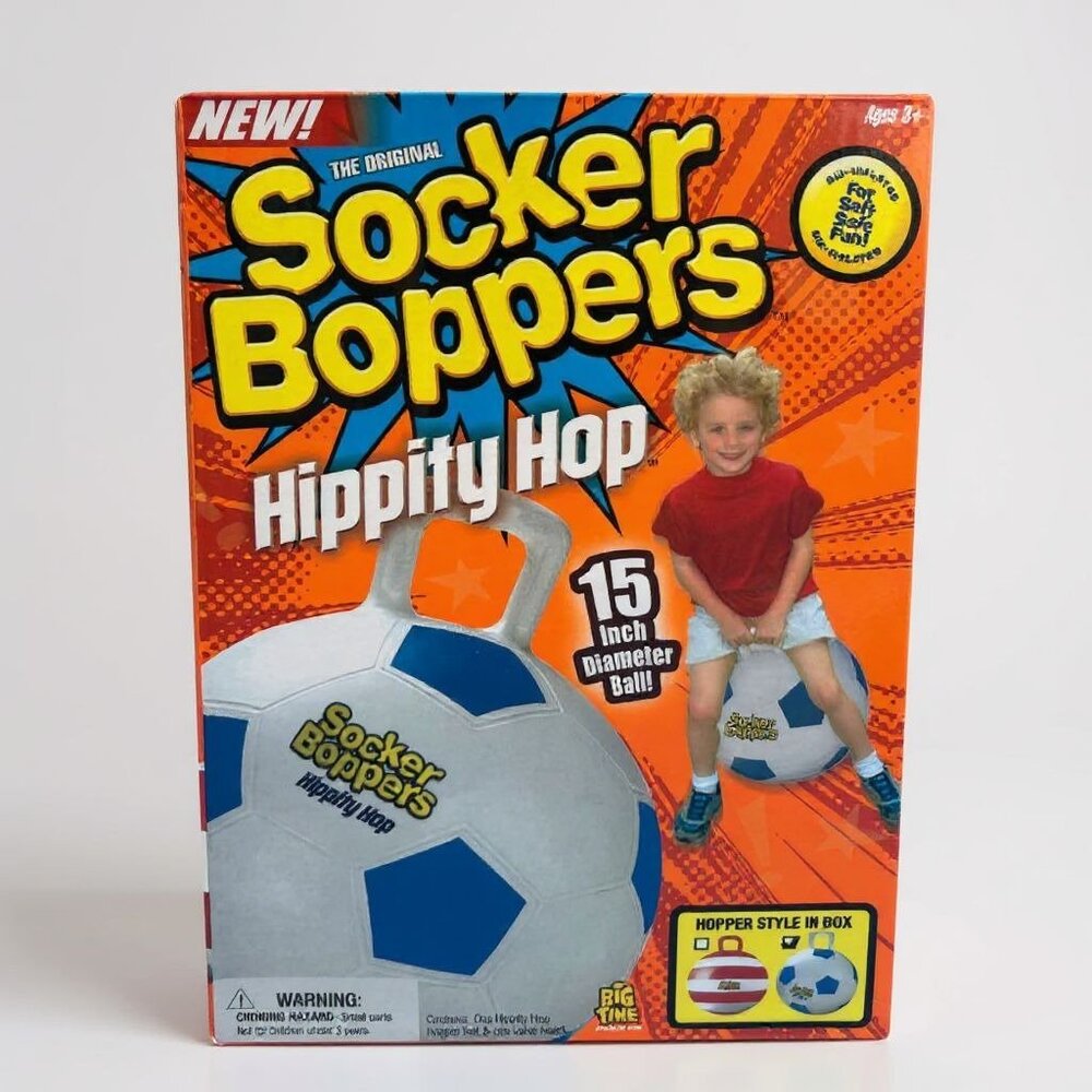 Socker Boppers Hippity Hop Inflatable Ball 15" For Kids 3+ Indoor/Outdoor Use -